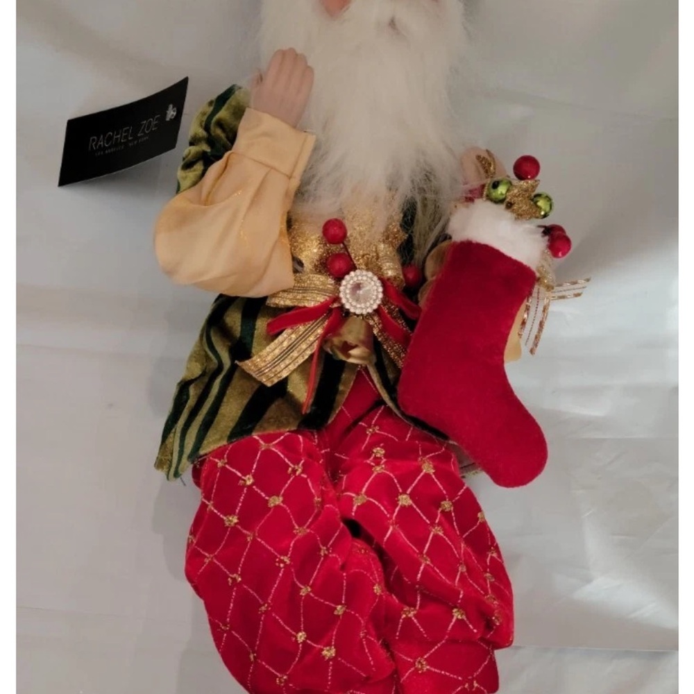 Christmas Santa Elf Shelf Sitter Posable Doll Mantel Decor Holiday Rachel Zoe 2'